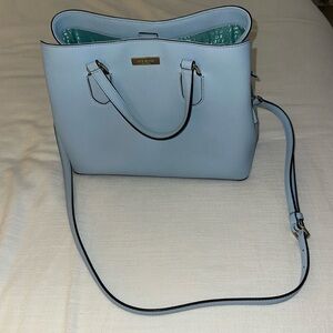 Kate Spade baby blue and gold shoulder bag